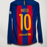 Barcelona 2016-17 Messi Long Sleeve Home Kit (S)