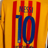 Barcelona 2015-16 Messi Long Sleeve Away Kit (S)