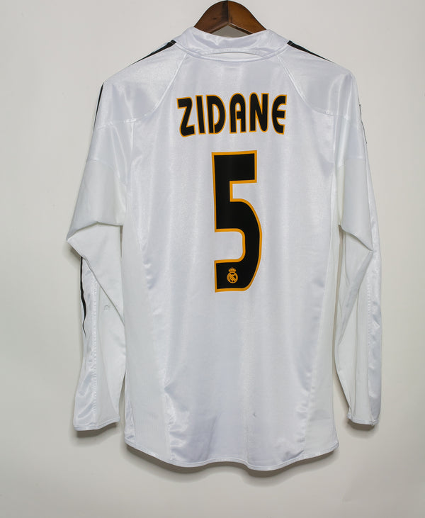 Real Madrid 2004-05 Zidane Long Sleeve Home Kit (M)