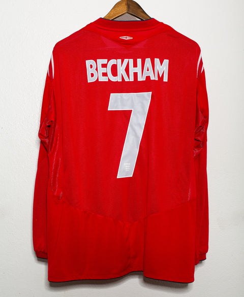 England 2004 Beckham Long Sleeve Away Kit (2XL)