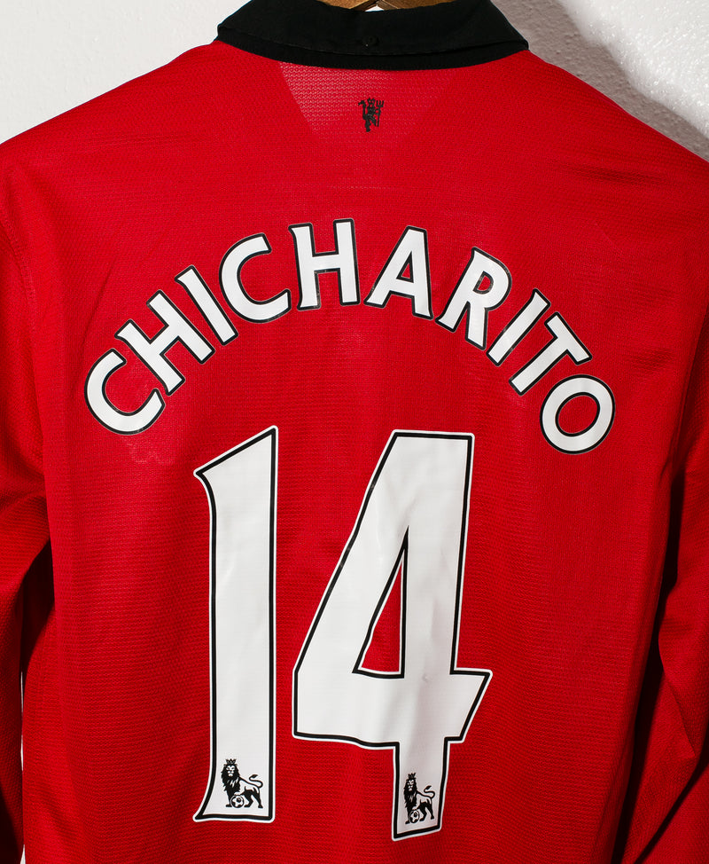 Mexico No14 Chicharito Home Long Sleeves Soccer Country Jersey