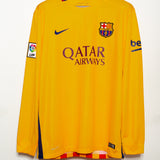 Barcelona 2015-16 Iniesta Long Sleeve Away Kit (XL)