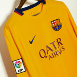 Barcelona 2015-16 Iniesta Long Sleeve Away Kit (XL)