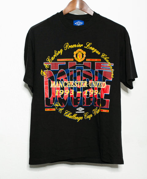 Vintage Umbro Man United 1993-94 Domestic Double Commemorative Tee (L)