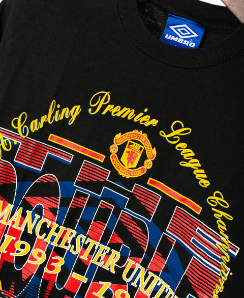 Vintage Umbro Man United 1993-94 Domestic Double Commemorative Tee (L)