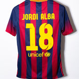 Barcelona 2013-14 Jordi Alba Home Kit (S)