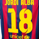 Barcelona 2013-14 Jordi Alba Home Kit (S)