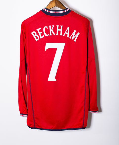 England 2002 Beckham Long Sleeve Away Kit (L)