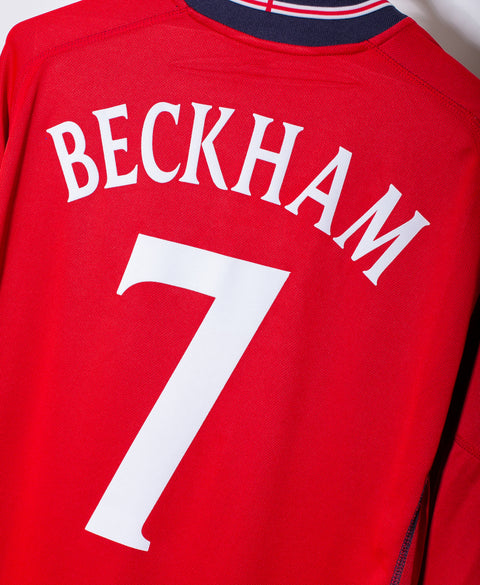 England 2002 Beckham Long Sleeve Away Kit (L)