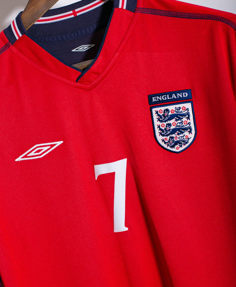 England 2002 Beckham Long Sleeve Away Kit (L)