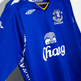 Everton 2007-08 Cahill Long Sleeve Home Kit (L)