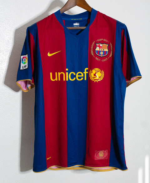 Barcelona 2007-08 Ronaldinho Home Kit (L)