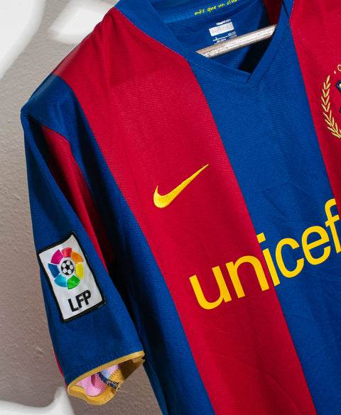 Barcelona 2007-08 Ronaldinho Home Kit (L)