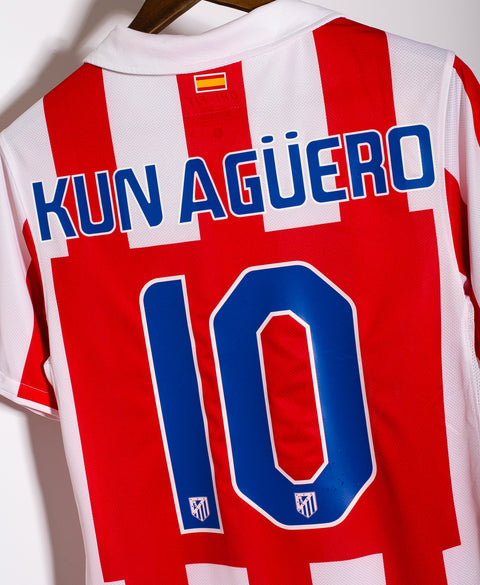 Atletico Madrid 2010-11 Aguero Home Kit (S)