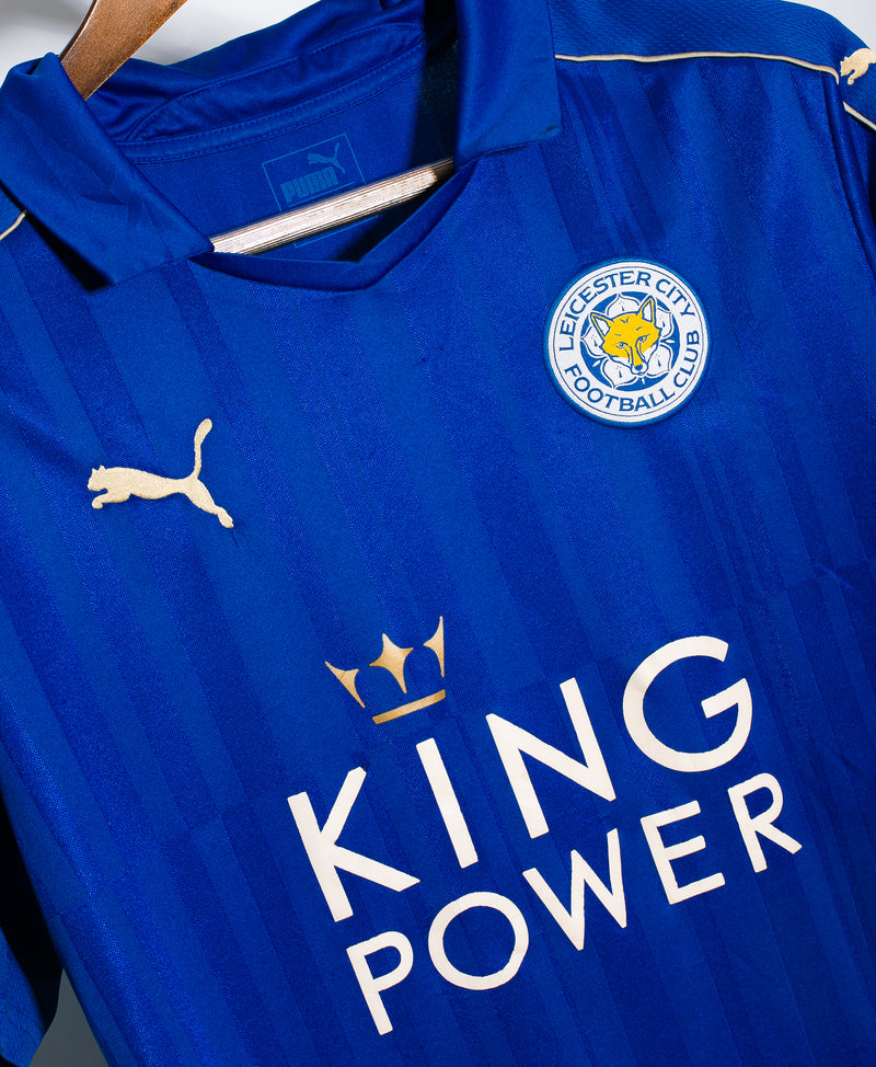 Puma Leicester City selling #9 Vardy 2016/17 Home Soccer Premier League Jersey Size L