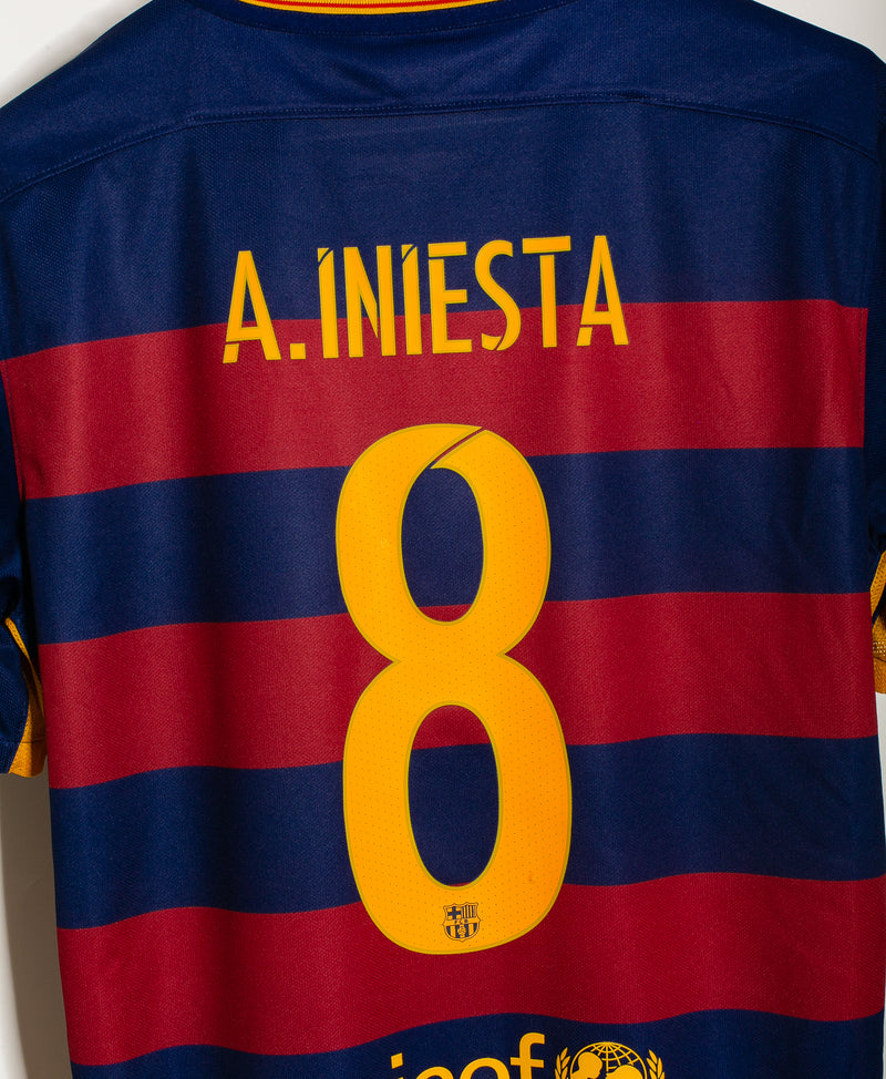 Barcelona 2015-16 Iniesta Home Kit (L)