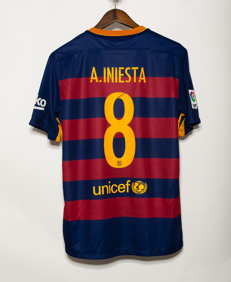 Barcelona 2015-16 Iniesta Home Kit (L)