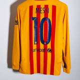 Barcelona 2015-16 Messi Long Sleeve Away Kit (M)