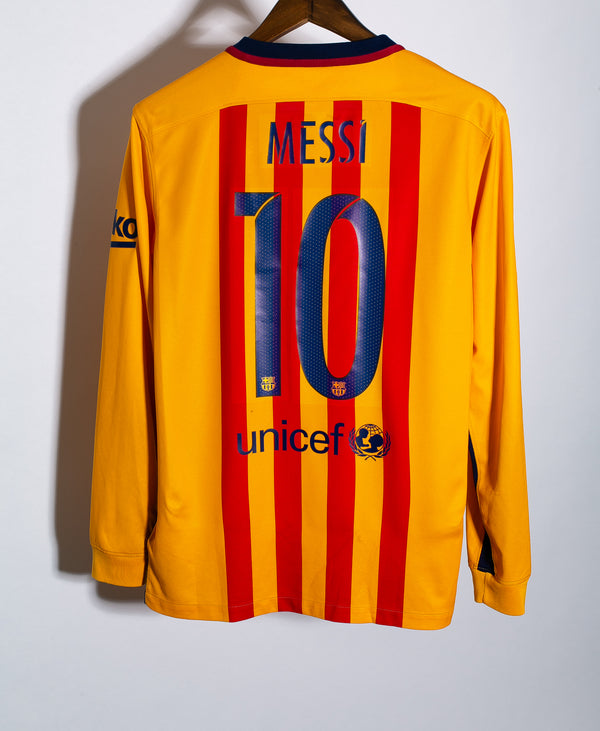 Barcelona 2015-16 Messi Long Sleeve Away Kit (M)