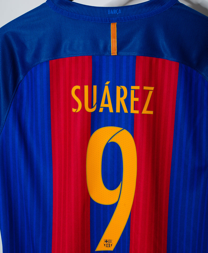Barcelona 2016-17 Suarez Home Kit (XL)