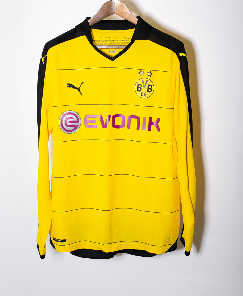 Dortmund 2015-16 Aubameyang Long Sleeve Home Kit (L)