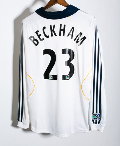 LA Galaxy 2007-08 Beckham Long Sleeve Home Kit (L)