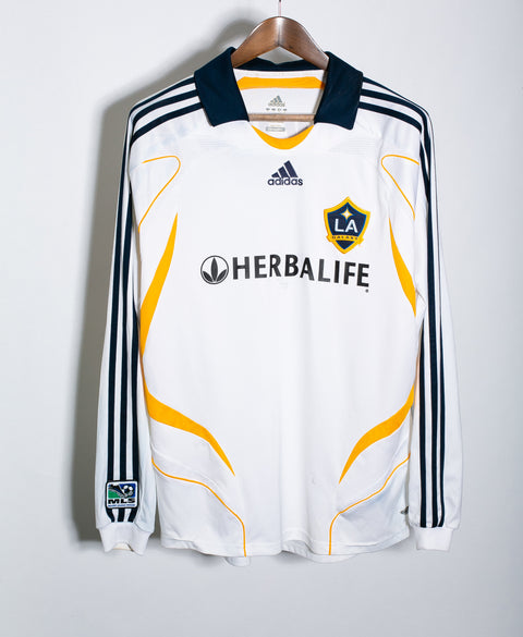 LA Galaxy 2007-08 Beckham Long Sleeve Home Kit (L)