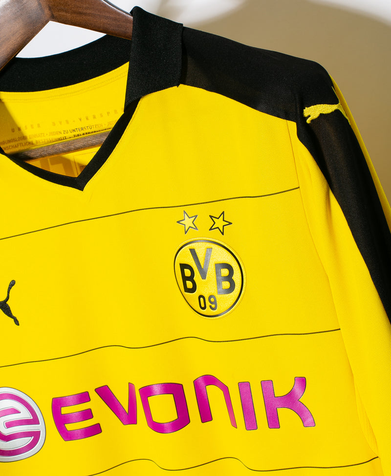 Dortmund 2015-16 Aubameyang Long Sleeve Home Kit (M)