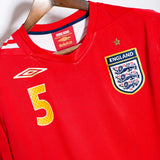 England 2006 Ferdinand Long Sleeve Home Kit (M)