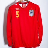 England 2006 Ferdinand Long Sleeve Home Kit (M)