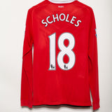Manchester United 2010-11 Scholes Long Sleeve Home Kit (M)
