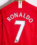 Manchester United 2007-09 Ronaldo Long Sleeve Home Kit (M)