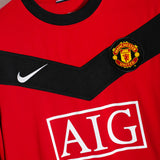Manchester United 2009-10 J.S. Park Long Sleeve Home Kit (M)