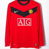 Manchester United 2009-10 J.S. Park Long Sleeve Home Kit (M)
