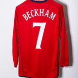 England 2002 Beckham Long Sleeve Away Kit (L)