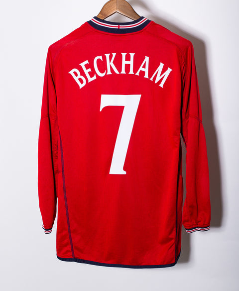 England 2002 Beckham Long Sleeve Away Kit (L)