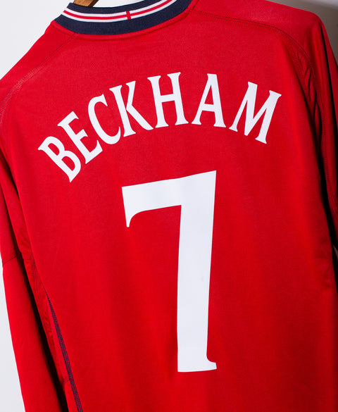 England 2002 Beckham Long Sleeve Away Kit (L)