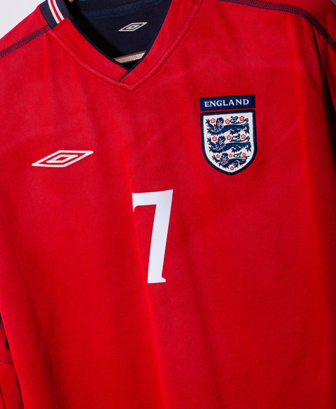 England 2002 Beckham Long Sleeve Away Kit (L)