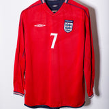 England 2002 Beckham Long Sleeve Away Kit (L)