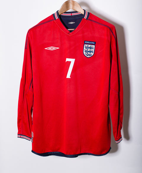 England 2002 Beckham Long Sleeve Away Kit (L)