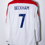England 2004 Beckham Long Sleeve Home Kit (M)