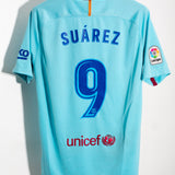 Barcelona 2017-18 Suarez Away Kit (L)