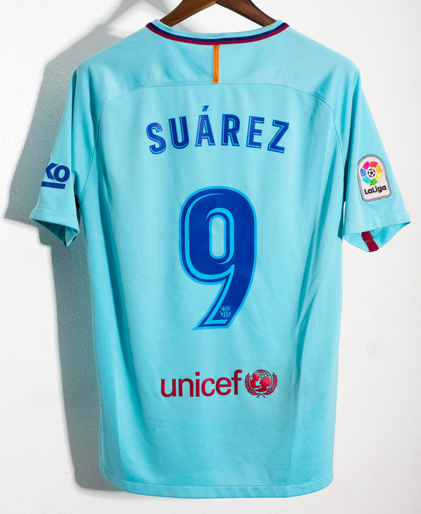 Barcelona 2017-18 Suarez Away Kit (L)