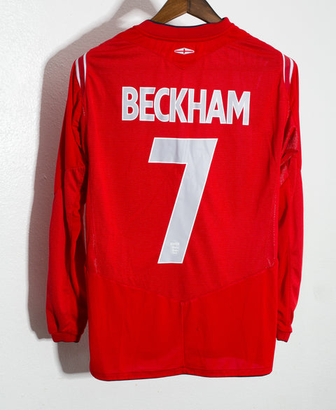 England 2004 Beckham Long Sleeve Away Kit (M)