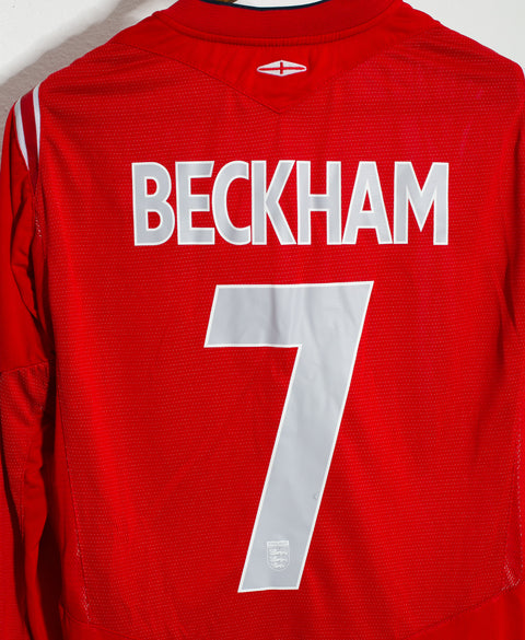 England 2004 Beckham Long Sleeve Away Kit (M)