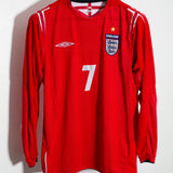 England 2004 Beckham Long Sleeve Away Kit (M)