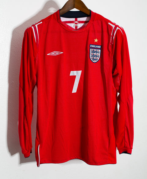 England 2004 Beckham Long Sleeve Away Kit (M)