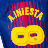 Barcelona 2017-18 Iniesta Special Sponsorless Home Kit (S)