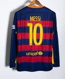 Barcelona 2015-16 Messi Long Sleeve Home Kit (M)