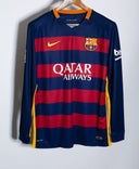 Barcelona 2015-16 Messi Long Sleeve Home Kit (M)